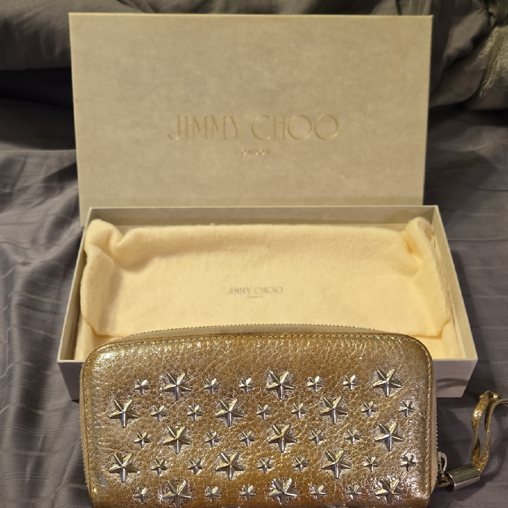 Jimmy Choo Metallic Gold Star Wallet